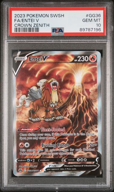 Trading Card Game Entei V Crown Zenith Galarian Gallery #GG36/GG70 PSA 10 – Official TCG Product