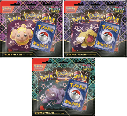Trading Card Game Scarlet and Violet Paldean Fates Tech Sticker Collection 12 Box Case – Official TCG Product