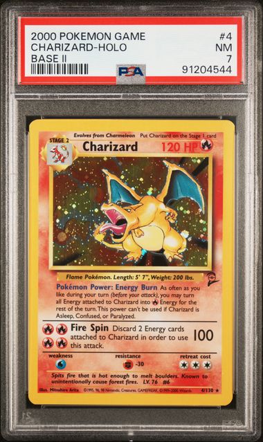 Trading Card Game Charizard 2000 Base Set 2 Holo #4/130 PSA 7 – Official TCG Product