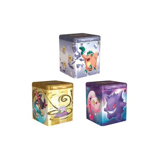Trading Card Game 2024 Q1 Stacking Tin Display (Psychic, Metal, Dragon) 6 tin case – Official TCG Product