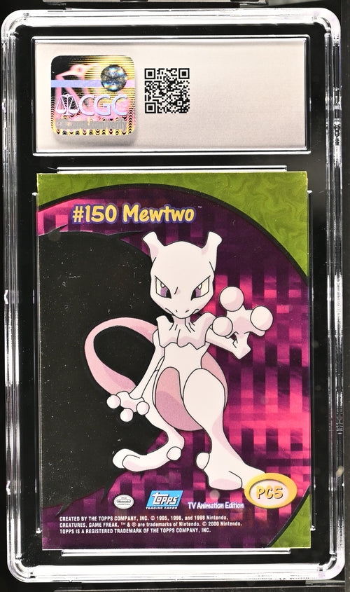 Trading Card Game Mewtwo Clear Card 2000 Topps S2 PC5 CGC 10 – Official TCG Product