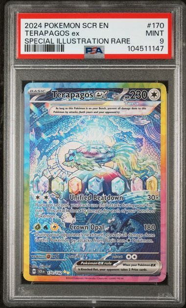 Trading Card Game Terapagos 2024 Stellar Crown Special Illustration rare holo 170/142 PSA 9 – Official TCG Product