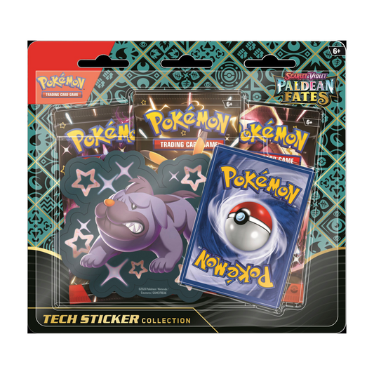 Trading Card Game Scarlet and Violet Paldean Fates Tech Sticker Collection 12 Box Case – Official TCG Product