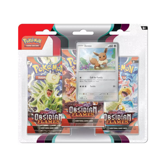 Trading Card Game Scarlet and Violet Obsidian Flames 3 Pack Blister Pack 24 Pack Box – Official TCG Product