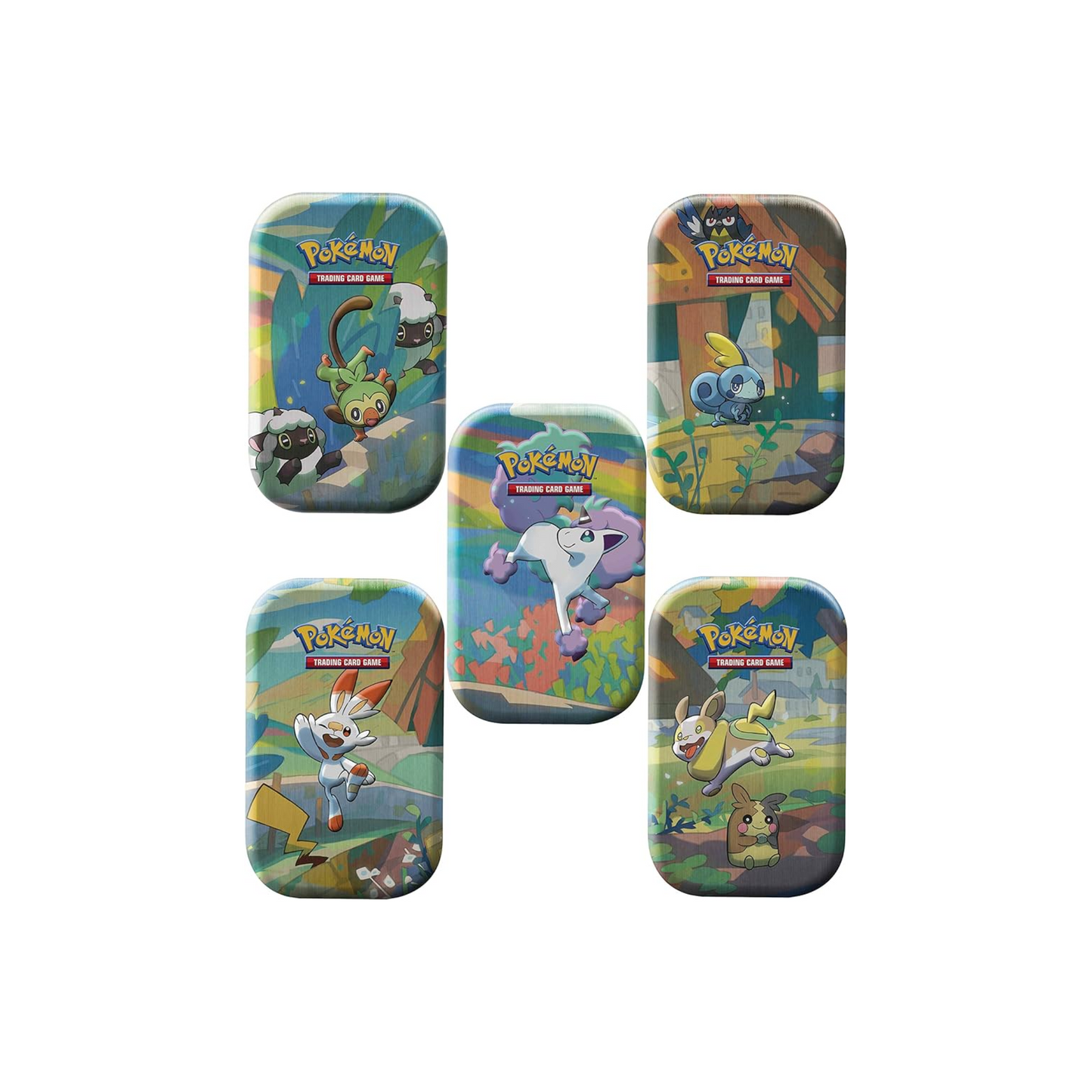 Trading Card Game Galar Pals 10 Mini Tin Display – Official TCG Product