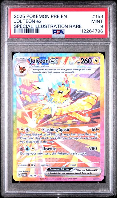 Trading Card Game Jolteon Prismatic Evolutions Special Illustration Rare #153/131 PSA 9 – Official TCG Product