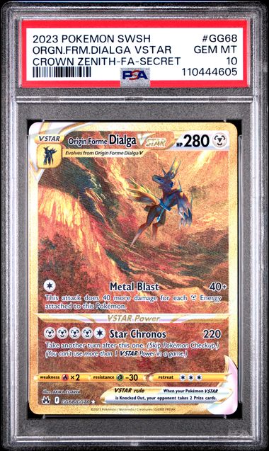 Trading Card Game Dialga Vstar Crown Zenith Galarian Gallery Gold Secret Rare #GG68/GG70 PSA 10 – Official TCG Product