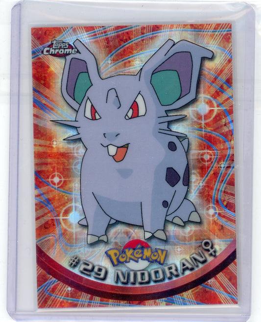 Trading Card Game Nidoran 2000 Topps Chrome Tekno Refractor #29 – Official TCG Product