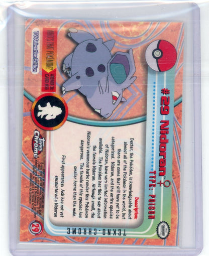 Trading Card Game Nidoran 2000 Topps Chrome Tekno Refractor #29 – Official TCG Product