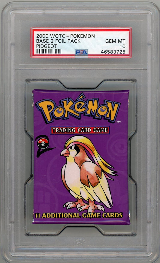 Trading Card Game 2000 WOTC Base Set 2 Foil Pack Pidgeot PSA 10 – Official TCG Product