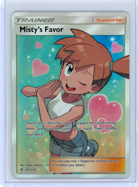 Trading Card Game Misty's Favor Sun and Moon Unified Minds Full-Art #235/236 (LP-) – Official TCG Product