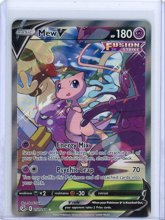 Trading Card Game Mew V 2021 Fusion Strike Alternate Full Art #251/264 – Official TCG Product