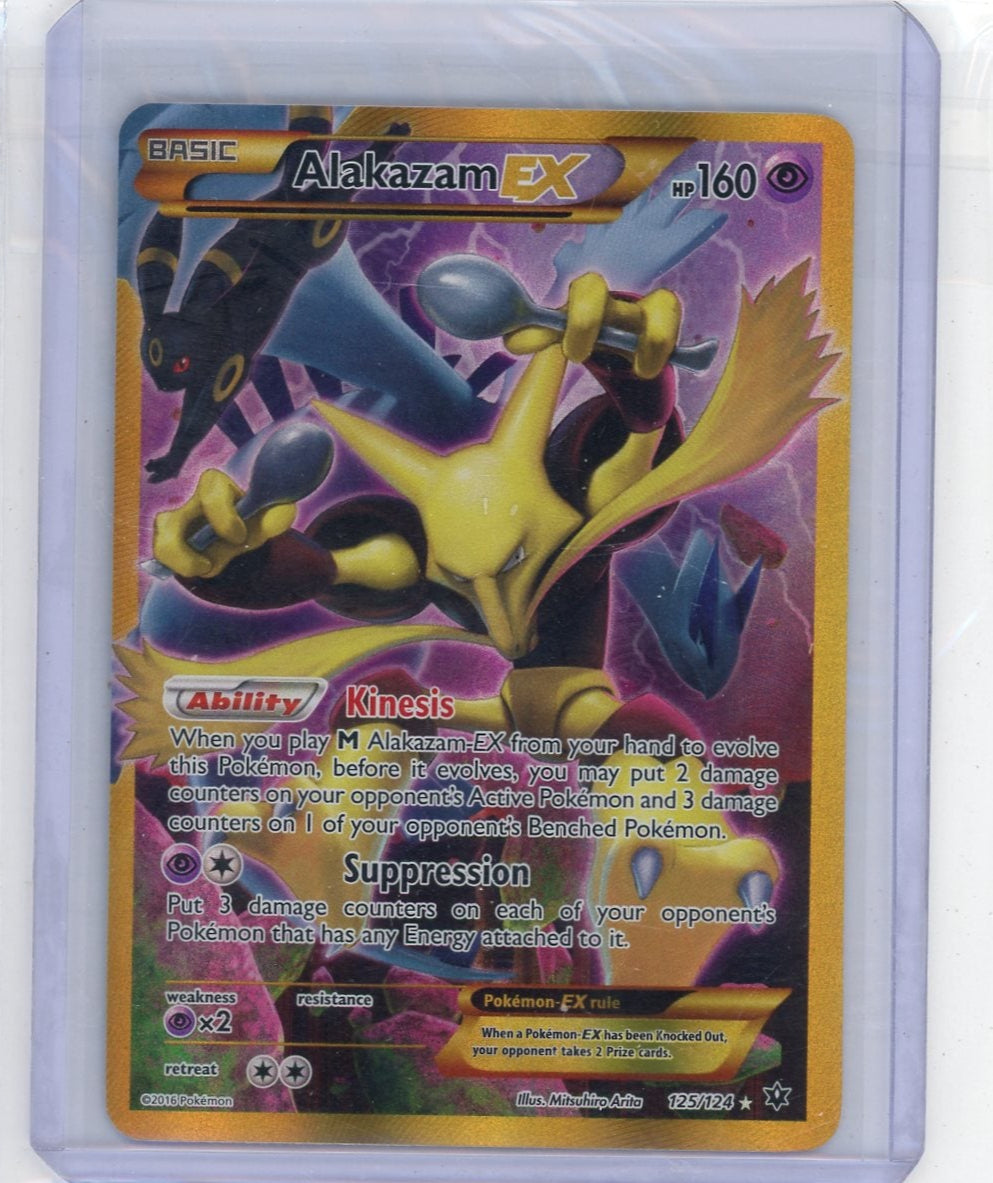 Trading Card Game Alakazam EX Fates Collide Gold Secret-Rare #125/124 – Official TCG Product