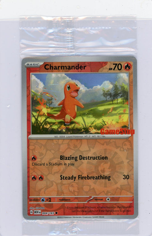 Trading Card Game Charmander Reverse Holofoil (GameStop Exclusive) Sealed #006/165 – Official TCG Product