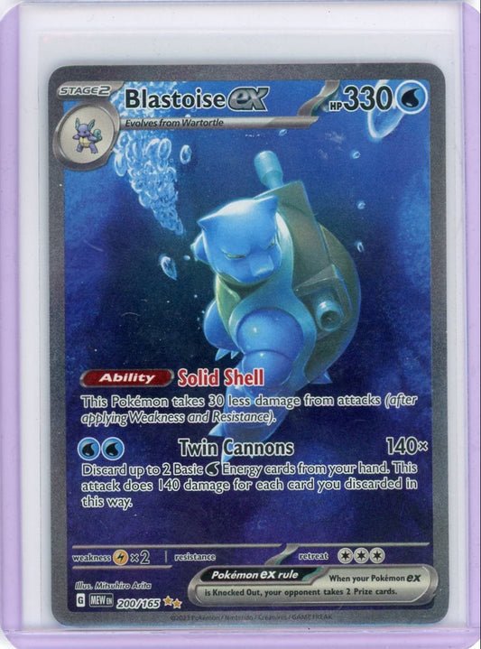 Trading Card Game Blastoise ex 151 Special Illustration Rare #200/165 – Official TCG Product