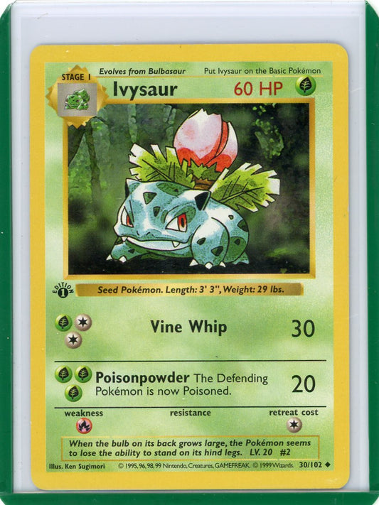 Trading Card Game Ivysaur 1999 Base Set 1st Edition Shadowless non holo 30/102 – Official TCG Product