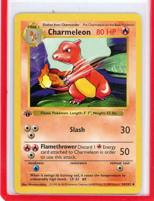 Trading Card Game Charmeleon 1999 Base Set 1st Edition Shadowless non holo 24/102 – Official TCG Product