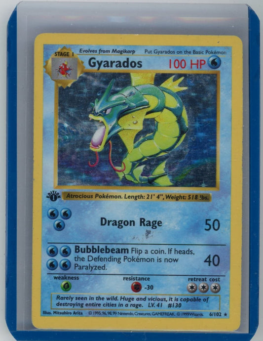 Trading Card Game Gyarados 1999 Base Set 1st Edition Holo #6/102 – Official TCG Product