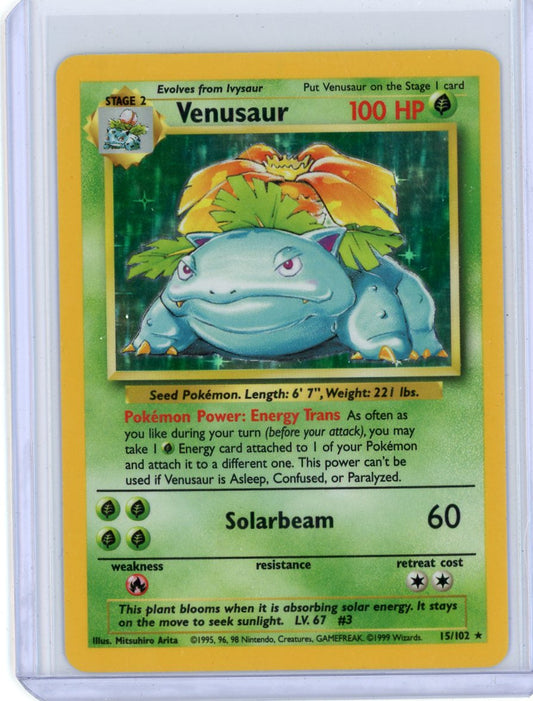 Trading Card Game Venusaur Base Set Holo #15/102 – Official TCG Product
