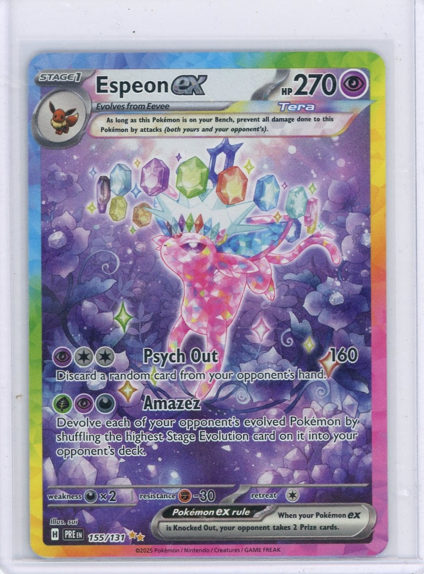 Trading Card Game Espeon ex Prismatic Evolutions Special Illustration Rare #155/131 – Official TCG Product