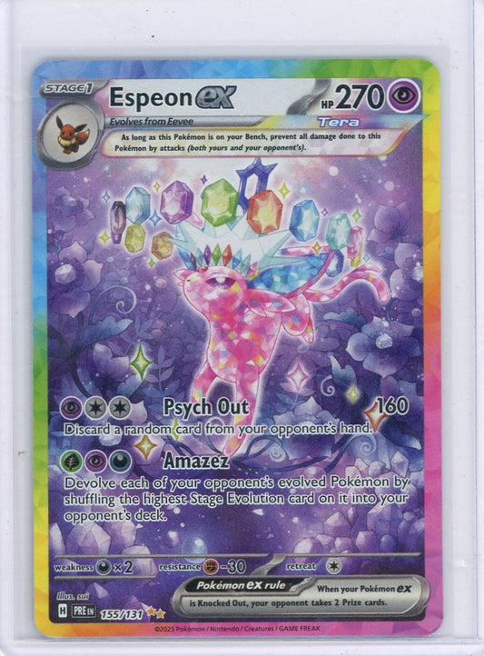 Trading Card Game Espeon ex Prismatic Evolutions Special Illustration Rare #155/131 – Official TCG Product