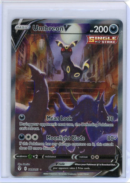 Trading Card Game Umbreon V Evolving Skies Alternate Full-Art #189/203 – Official TCG Product