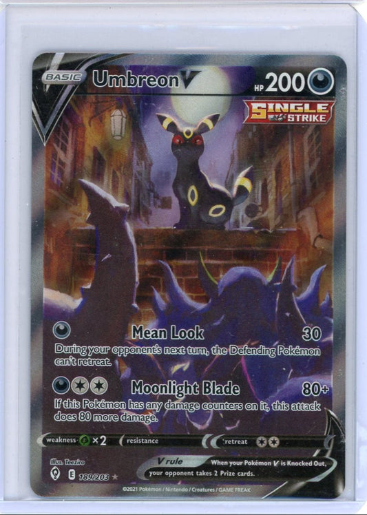 Trading Card Game Umbreon V Evolving Skies Alternate Full-Art #189/203 – Official TCG Product