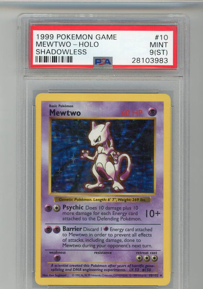 Trading Card Game Mewtwo 1999 Game Shadowless Holo PSA 9 (ST) – Official TCG Product