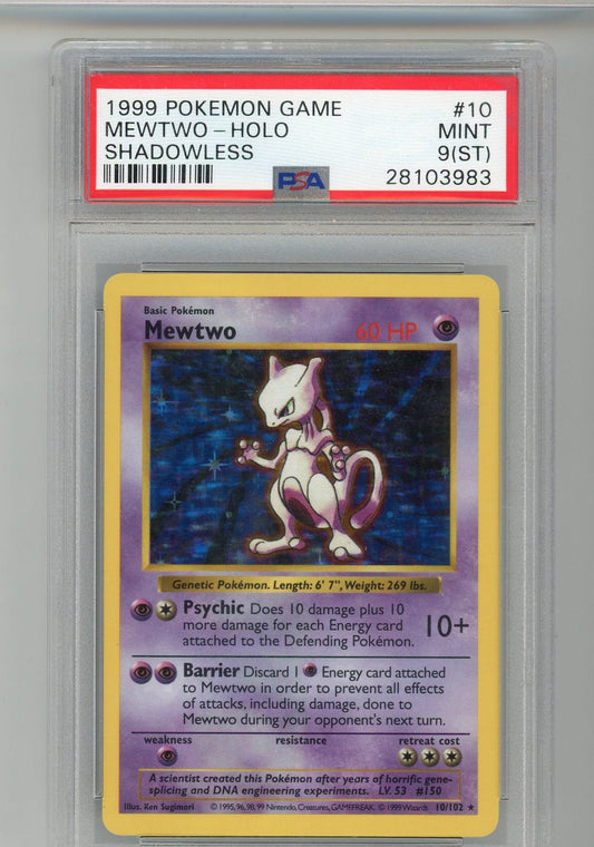 Trading Card Game Mewtwo 1999 Game Shadowless Holo PSA 9 (ST) – Official TCG Product