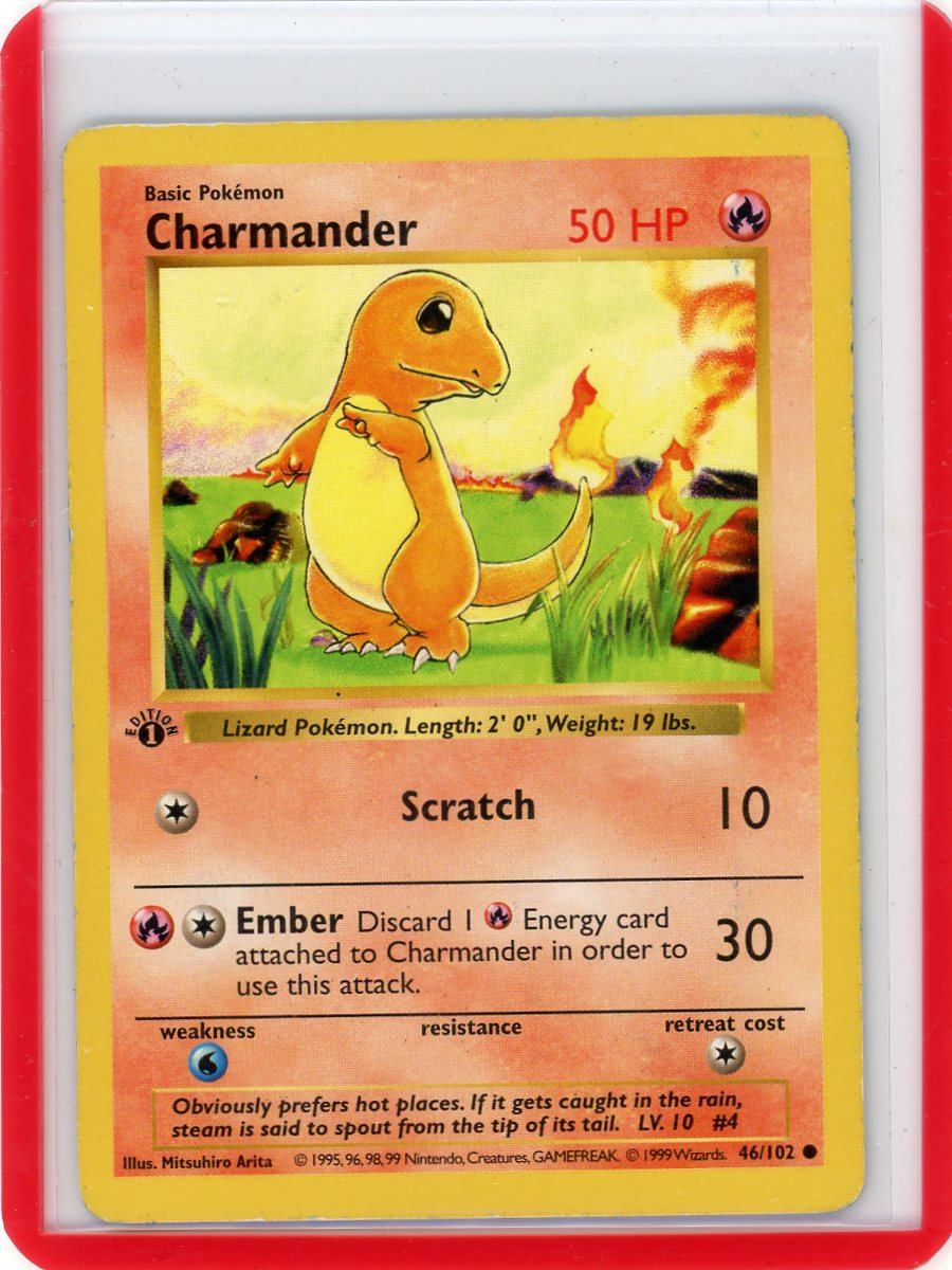 Trading Card Game Charmander 1999 Base Set 1st Edition 46/102 – Official TCG Product