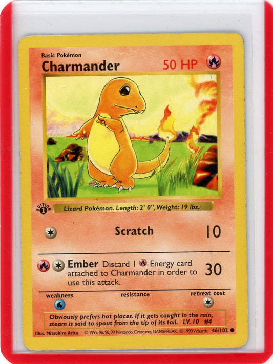 Trading Card Game Charmander 1999 Base Set 1st Edition 46/102 – Official TCG Product