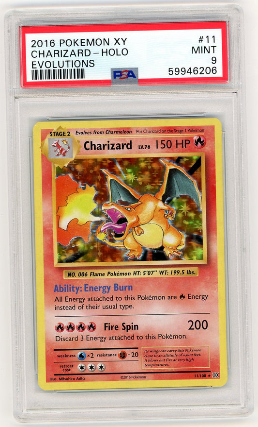 Trading Card Game Charizard XY Evolutions Holofoil #11/108 PSA 9 – Official TCG Product