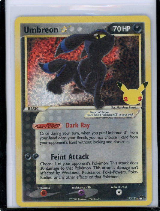 Trading Card Game Umbreon Gold Star Celebrations Classic Collection #17/17 – Official TCG Product