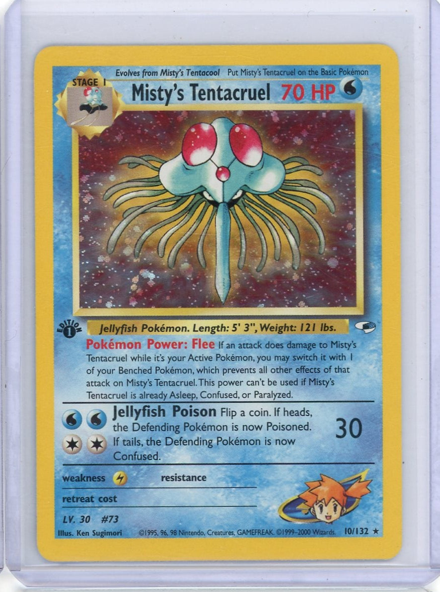 Trading Card Game Misty's Tentacruel Gym Heroes 1st Edition #10/132 – Official TCG Product