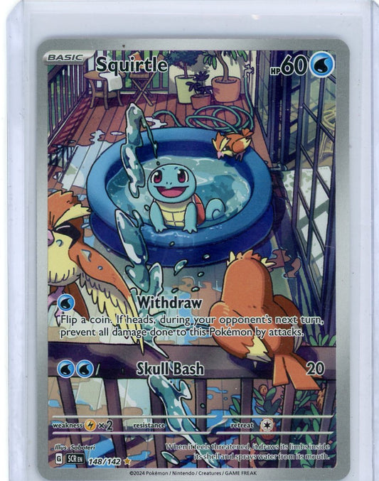 Trading Card Game Squirtle Stellar Crown Illustration Rare #148/142 – Official TCG Product