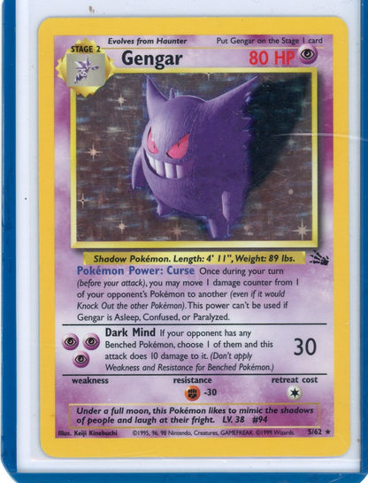 Trading Card Game Gengar 1999 Fossil rare holo 5/62 – Official TCG Product