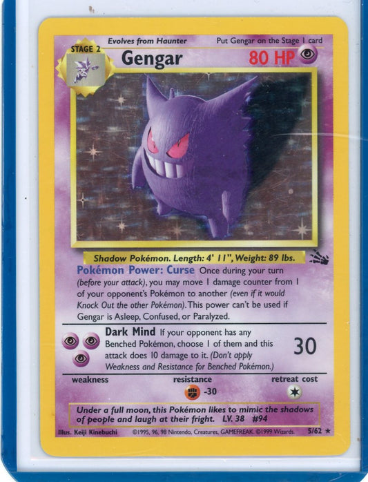 Trading Card Game Gengar 1999 Fossil rare holo 5/62 – Official TCG Product