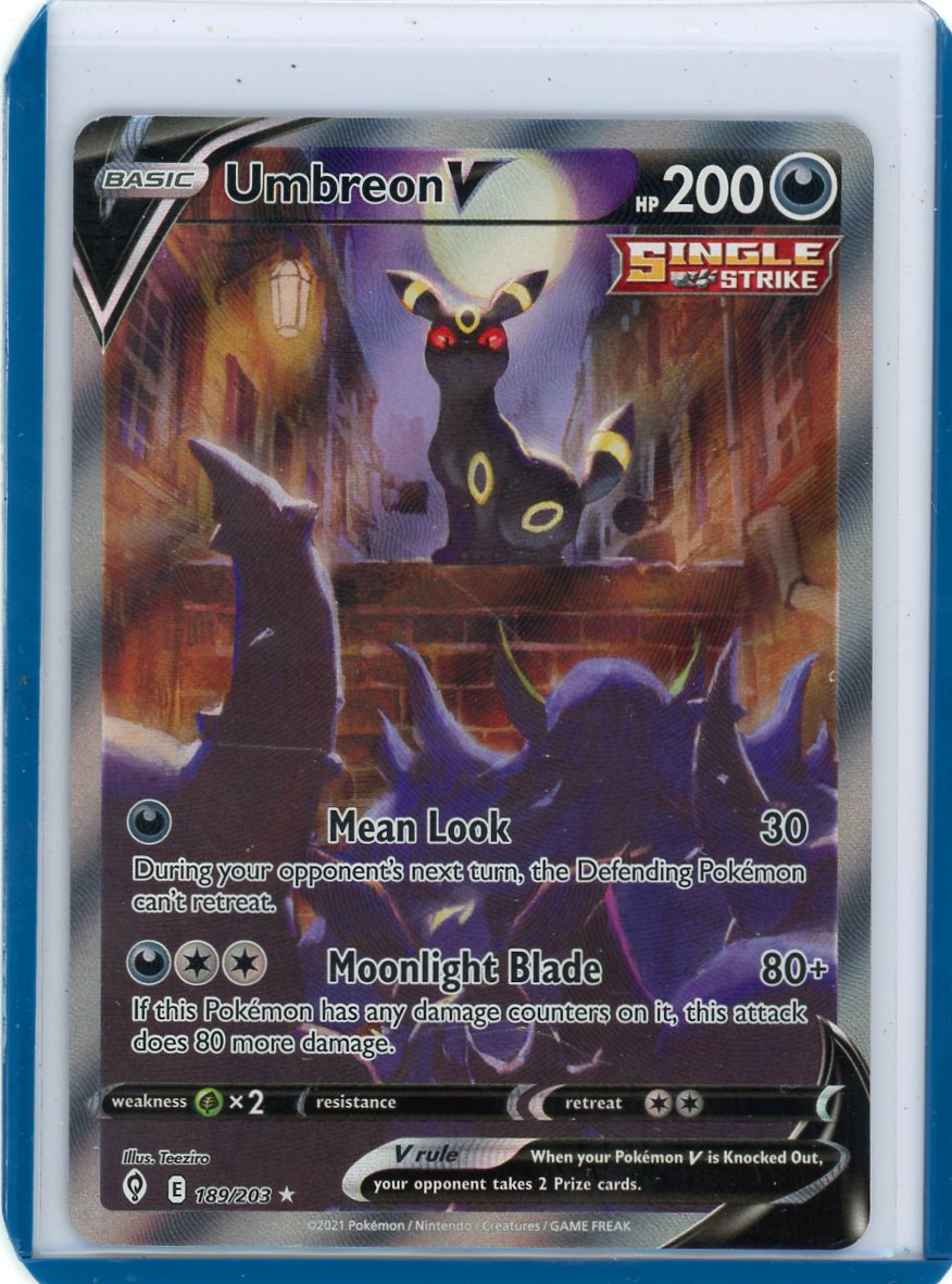 Trading Card Game Umbreon V Evolving Skies Illustration Rare holo 189/203 (LP/MP) – Official TCG Product
