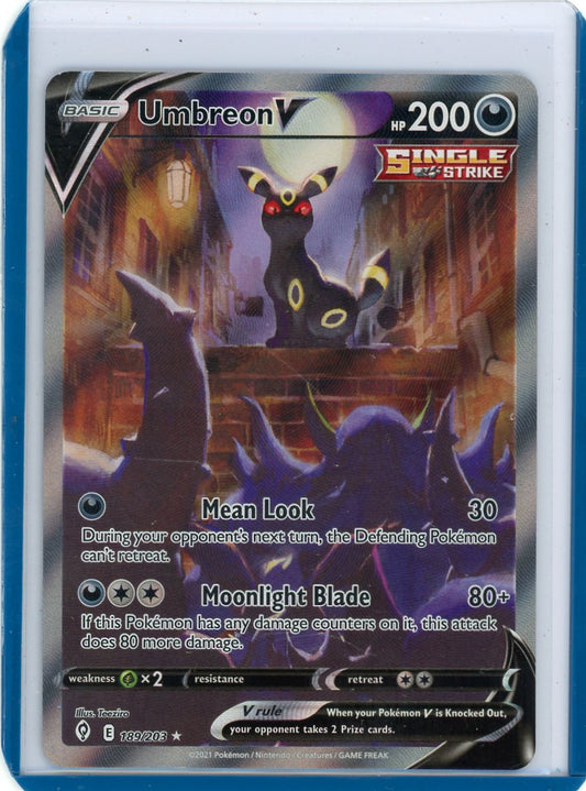 Trading Card Game Umbreon V Evolving Skies Illustration Rare holo 189/203 (LP/MP) – Official TCG Product