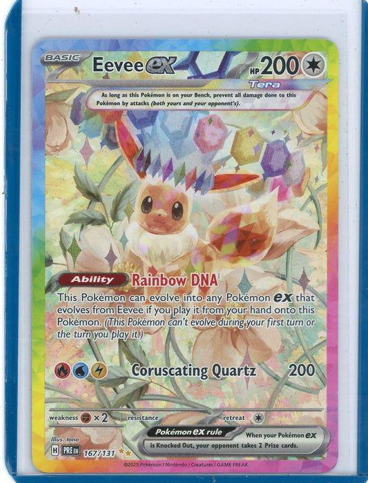 Trading Card Game Eevee ex 2025 Prismatic Evolution Special Illustration Rare holo 167/131 – Official TCG Product