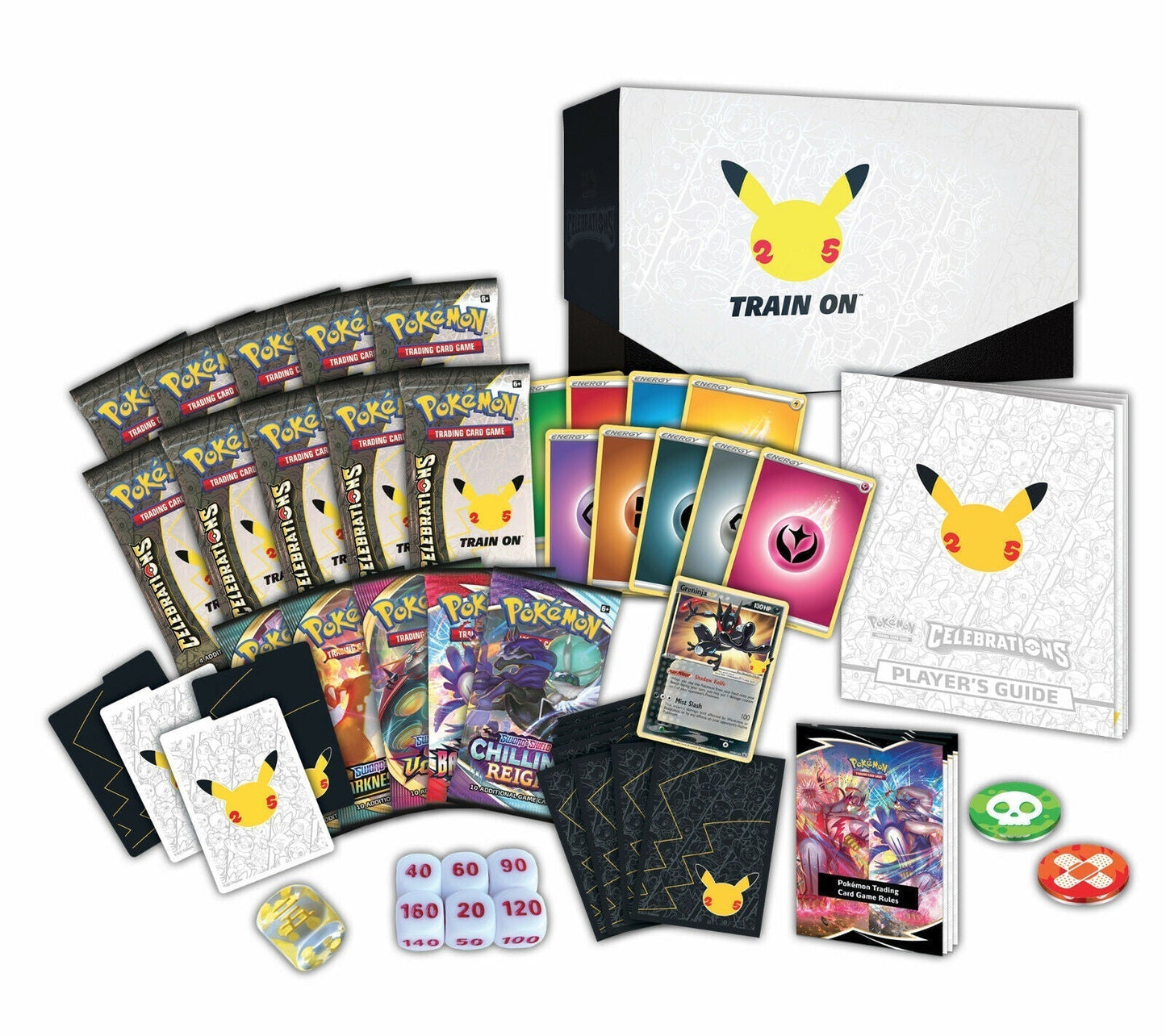 Trading Card Game TCG Celebrations - Elite Trainer Box (25th Anniversary) – Complete Trainer Kit with Accessories