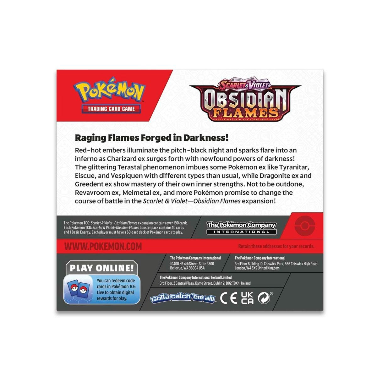 Trading Card Game Japanese TCG Scarlet and Violet - Obsidian Flames Booster Box – Rare and Exclusive Cards