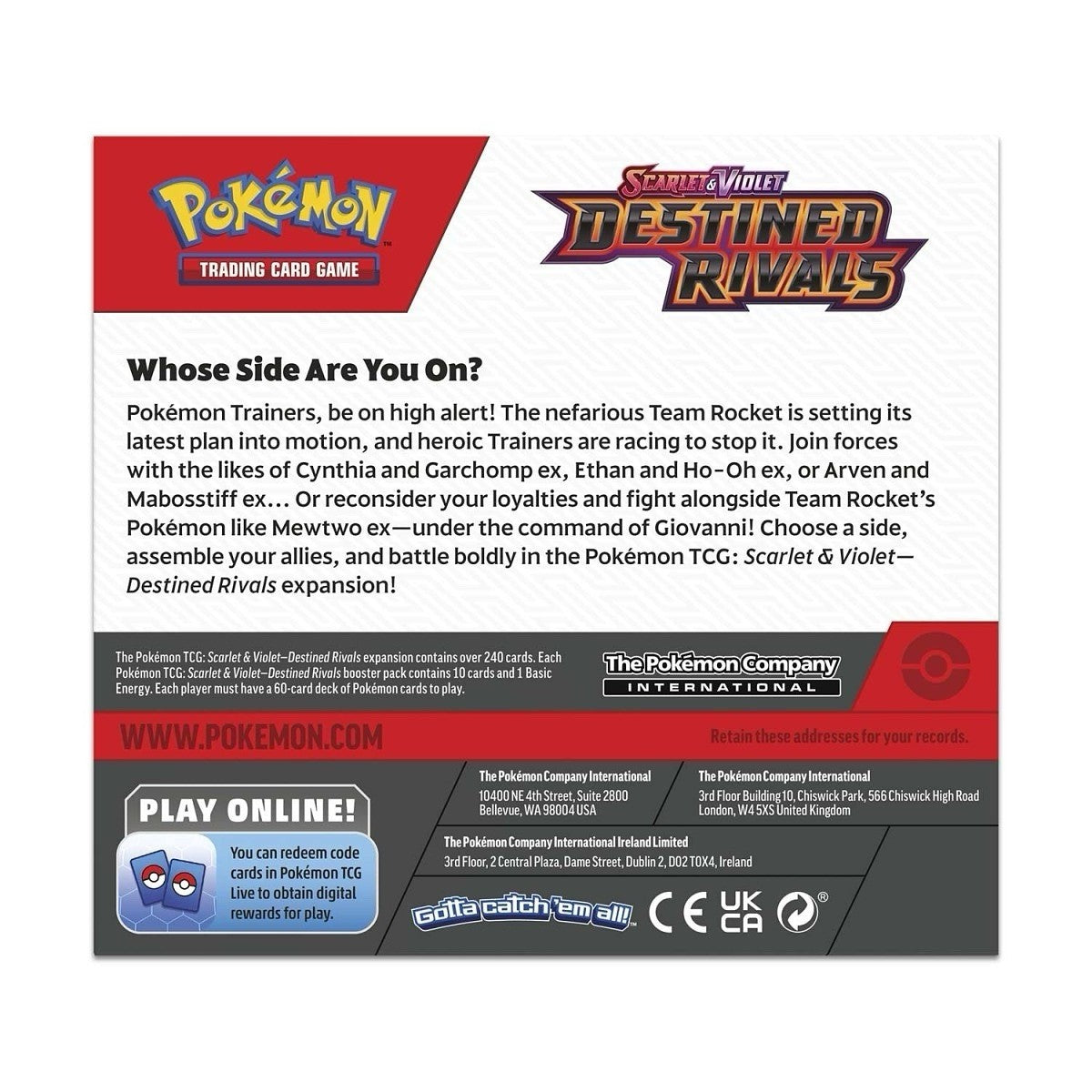 Trading Card Game TCG Scarlet and Violet - Destined Rivals Booster Display Box – Official TCG Product