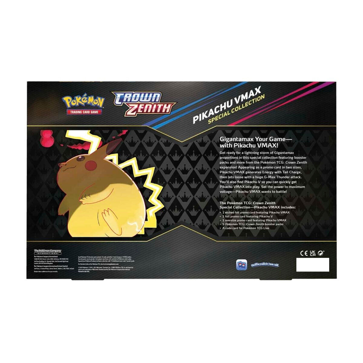 Trading Card Game TCG Crown Zenith Pikachu VMAX Special Collection Box 151 – Official TCG Product