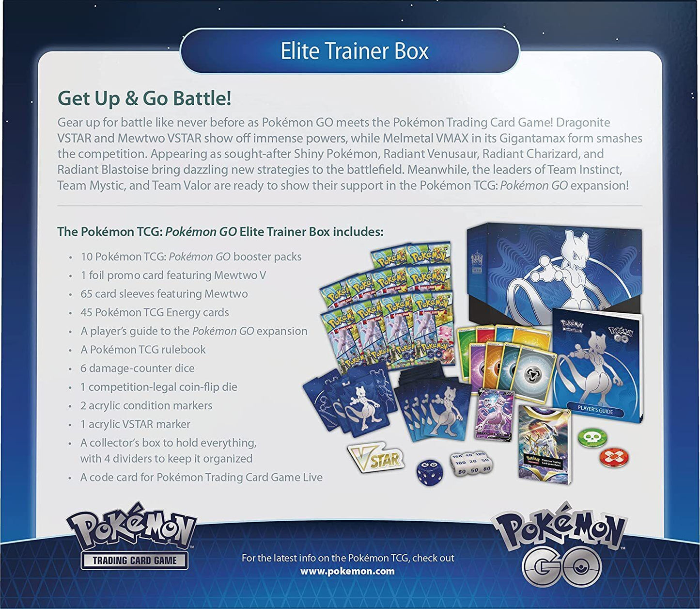 Trading Card Game TCG Sword and Shield - GO Elite Trainer Box – Complete Trainer Kit with Accessories