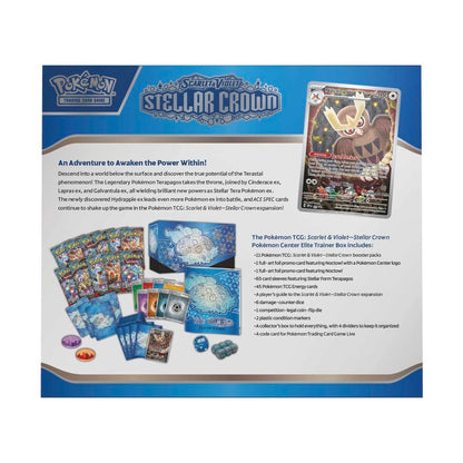 Trading Card Game TCG Scarlet and Violet - Stellar Crown Center Elite Trainer Box – Complete Trainer Kit with Accessories