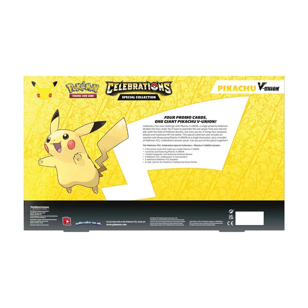 Trading Card Game TCG Pikachu V-Union Celebrations Special Collection Box 151 – Official TCG Product
