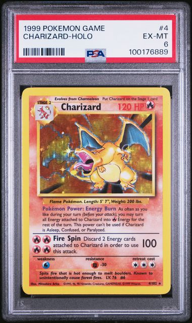 Trading Card Game Charizard 1999 Base Set Holo #4/102 PSA 6 – Official TCG Product
